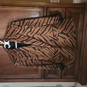 Zara Tiger Print Satin Blazer